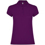 Koszulka POLO STAR WOMAN purpurowa - bawełniana damska