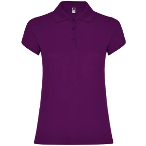 Koszulka POLO STAR WOMAN purpurowa - bawełniana damska