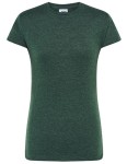 Koszulka REGULAR COMFORT bottle green heather - bawełniana damska