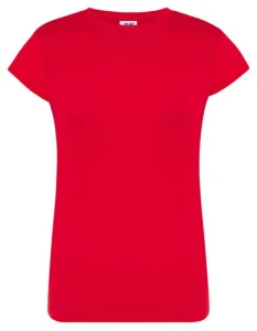 Koszulka REGULAR PREMIUM red - bawełniana damska 