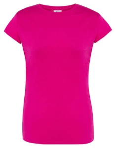 Koszulka REGULAR PREMIUM fuchsia  - bawełniana damska 