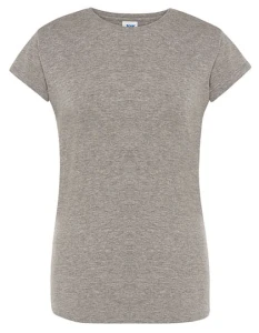 Koszulka REGULAR PREMIUM grey melange   - bawełniana damska