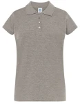 Koszulka POLO POPL 200 grey melange - bawełniana damska 