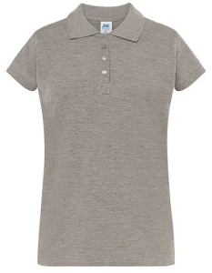 Koszulka POLO POPL 200 grey melange - bawełniana damska 
