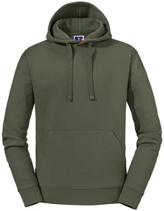 Męska bluza Authentic z kapturem | Russel olive - kangurka męska 