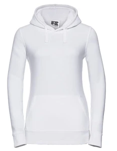 Damska bluza Authentic z kapturem | Russell white - kangurka damska