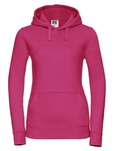 Damska bluza Authentic z kapturem | Russell fuchsia - kangurka damska