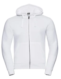 Męska bluza Authentic z kapturem zapinana na suwak | Russell white - rozpinana męska