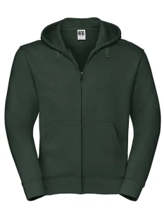 Męska bluza Authentic z kapturem zapinana na suwak | Russellt bottle green- rozpinana męska