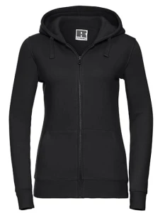 Damska bluza Authentic z kapturem zapinana na suwak | Russell black - rozpinana damska