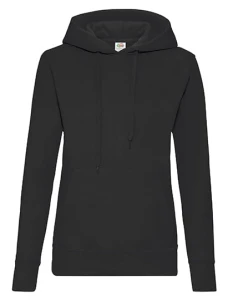 Damska bluza z kapturem Hooded Sweat Classic | Fruit of the Loom black - kangurka damska 