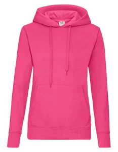 Damska bluza z kapturem Hooded Sweat Classic | Fruit of the Loom fuchsia - kangurka damska 