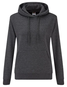 Damska bluza z kapturem Hooded Sweat Classic | Fruit of the Loom dark heather grey - kangurka damska 
