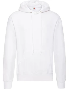 Męska bluza z kapturem Hooded Sweat Classic| Fruit of the Loom white - kangurka męska 