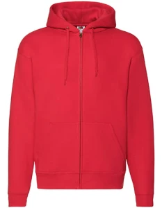 Bluza rozpinana z kapturem Premium | Fruit of the Loom  red  - rozpinana męska
