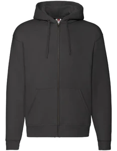 Bluza rozpinana z kapturem Premium | Fruit of the Loom  black - rozpinana męska