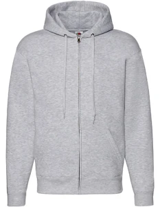 Bluza rozpinana z kapturem Premium | Fruit of the Loom  heather grey  - rozpinana męska