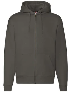 Bluza rozpinana z kapturem Premium | Fruit of the Loom  charcoal  - rozpinana męska