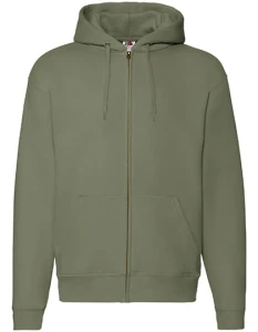Bluza rozpinana z kapturem Premium | Fruit of the Loom  classic olive - rozpinana męska
