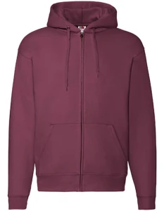 Bluza rozpinana z kapturem Premium | Fruit of the Loom  burgundy  - rozpinana męska