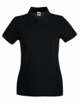Koszulka LADIES POLO PREMIUM black - bawełniana damska