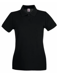 Koszulka LADIES POLO PREMIUM black - bawełniana damska