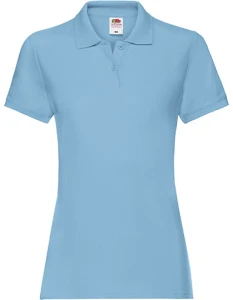 Koszulka LADIES POLO PREMIUM sky blue - bawełniana damska