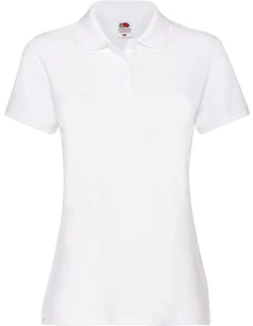 Koszulka LADIES POLO PREMIUM white - bawełniana damska