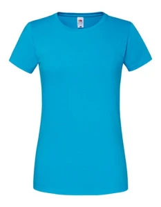Koszulka LADIES ICONIC 195 RINGSPUN PREMIUM T azure blue - bawełniana damska